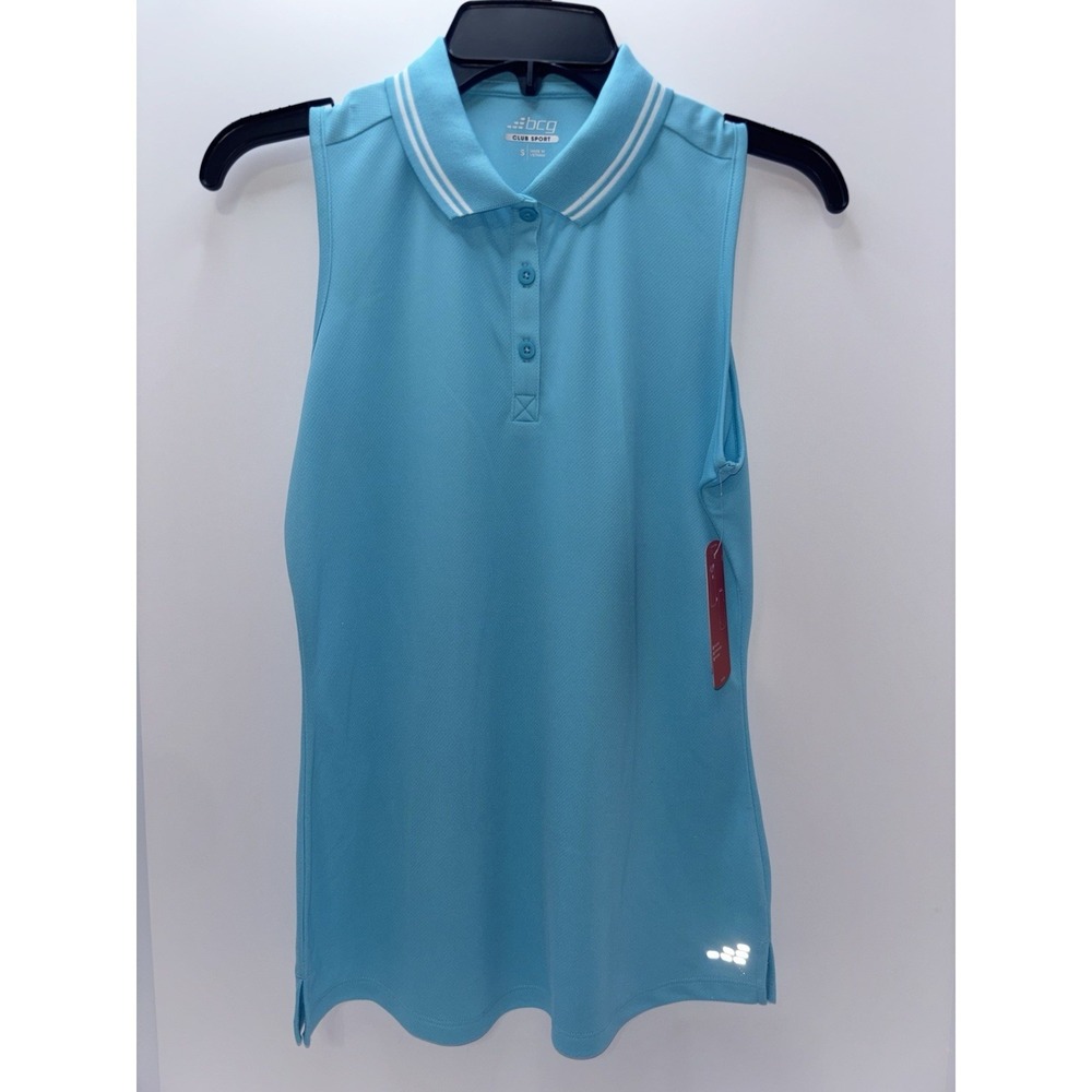 BCG Golf/ Tennis Women's V Neck Sleeveless Polo Blue  S . Tank Top NEW